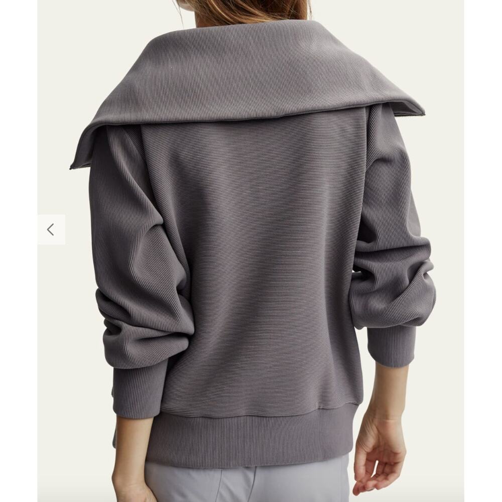 Varley Vine Oversized 1/2-Zip Pullover Sweatshirt Charcoal sz XS Long Sleeve - Picture 10 of 10